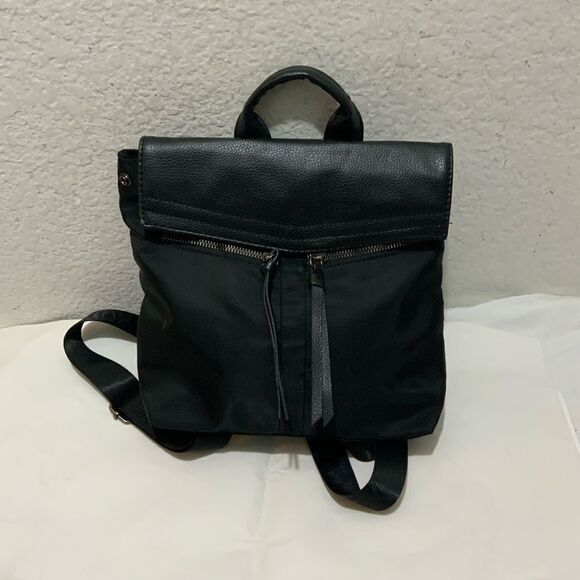 Botkier Handbags - Botkier Mini Black Faux Leather Nylon Backpack